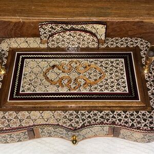 Handcrafted Inlay Desk Organizer Persian Khatam Marquetry Pen Card Holder